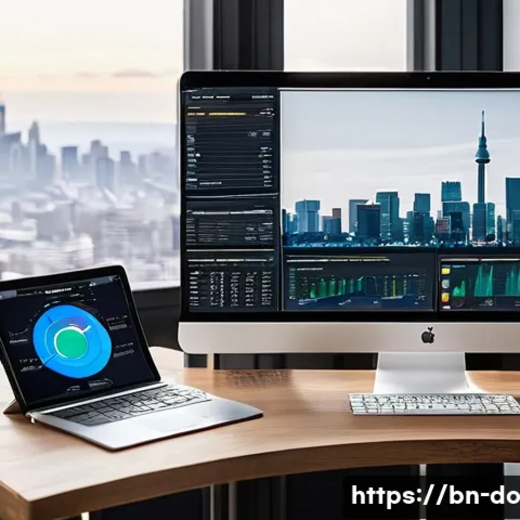 자산 정리 툴 비교 분석 - **Prompt 1: The Digital Financial Hub**
    A wide shot of a modern, organized home office space. A ...
